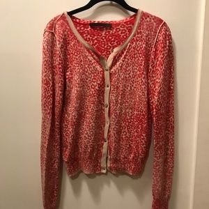 Pink Cheetah Patterned Cardigan (S)